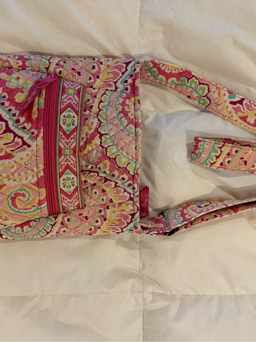 Vera Bradley Quilted Pink Patterned Crossbody Bag